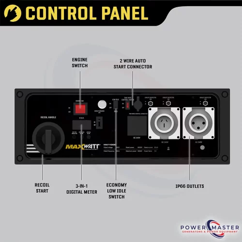 Maxwatt 9000 Watts (MX11000I) Inverter Generator available at Power Master Generators 3