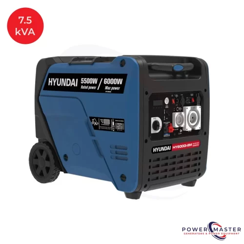 7.5kVA Hyundai (HY6000i) - Generator available at Power Master Generators 